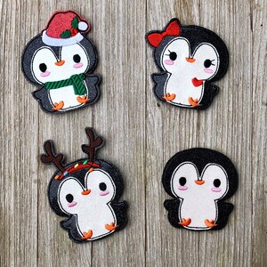 Sparkly Christmas Penguin Finger Puppets