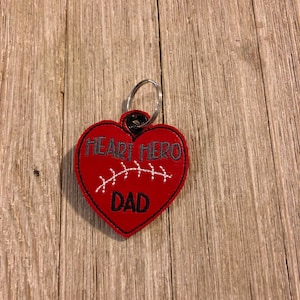 CHD keyfob, Heart Hero Dad keyfob, CHD awareness, 2 options