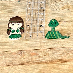 Old Testament finger puppet set. Includes Ester and the King, Daniel and the Lions Den, David and Goliath, Adam and Eve, Samson and Delilah. image 7