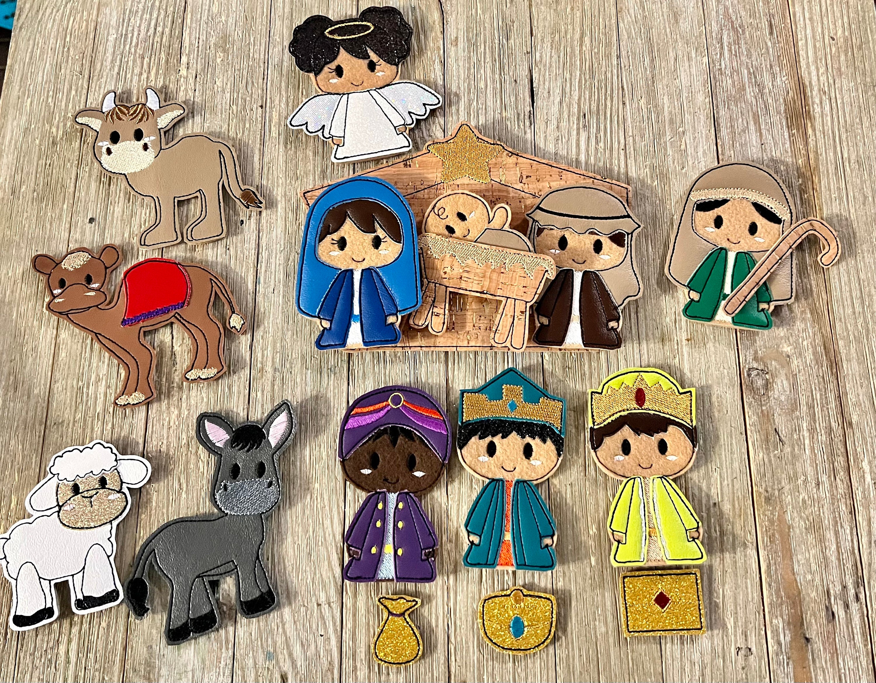 Nativity Finger Puppet Set Darker Complexions, Christmas Gift, Nativity ...