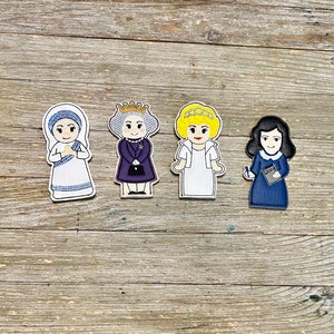 Influential women finger puppets, amazing women finger puppets, pretend play, set of 4