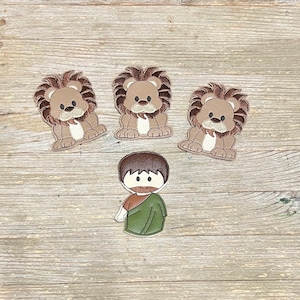 Daniel and the Lions Den finger puppets. Bible story finger puppets