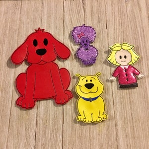 Clifford and gang inspired finger puppets