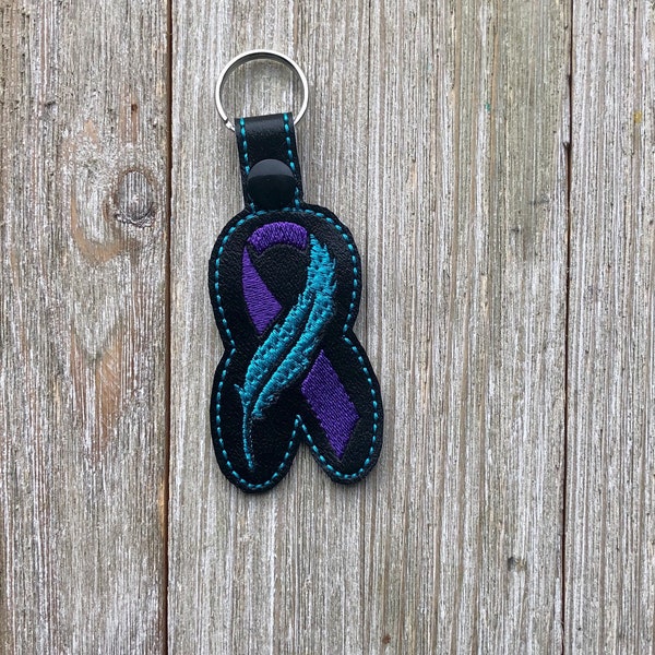 Suicide Awareness keyfob, Suicide Awareness keychain, Memorial keyfob