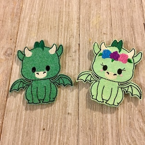 Sparkly Dragon Finger Puppet Pair