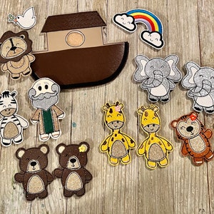 Noah’s Ark and animals finger puppets. Bible story finger puppets / quiet time play / church activity / FHE /