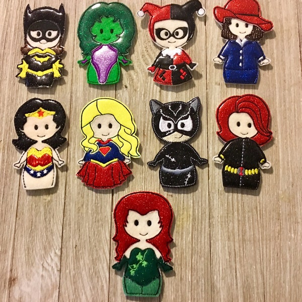 Girl hero finger puppets/christmas present/birthday present