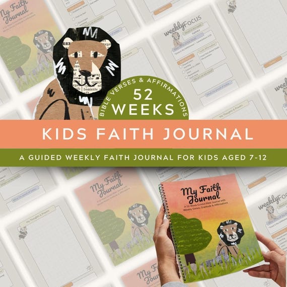 Kids Bible Journal Printable — 52-Week Gratitude & Affirmations