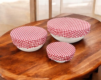 Handgemachter waschbarer Schüsselbezug aus Baumwolle, Wiederverwendbare Küchen-Charlotte, Zero Waste Food Wrap, Umweltfreundlicher Lebensmittelschutz