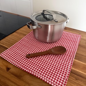 Presina extra large 36x46 cm per teglie da forno fatte a mano, sottopentola in cotone trapuntato, centrotavola isolante con motivo vegetale per pasti in famiglia