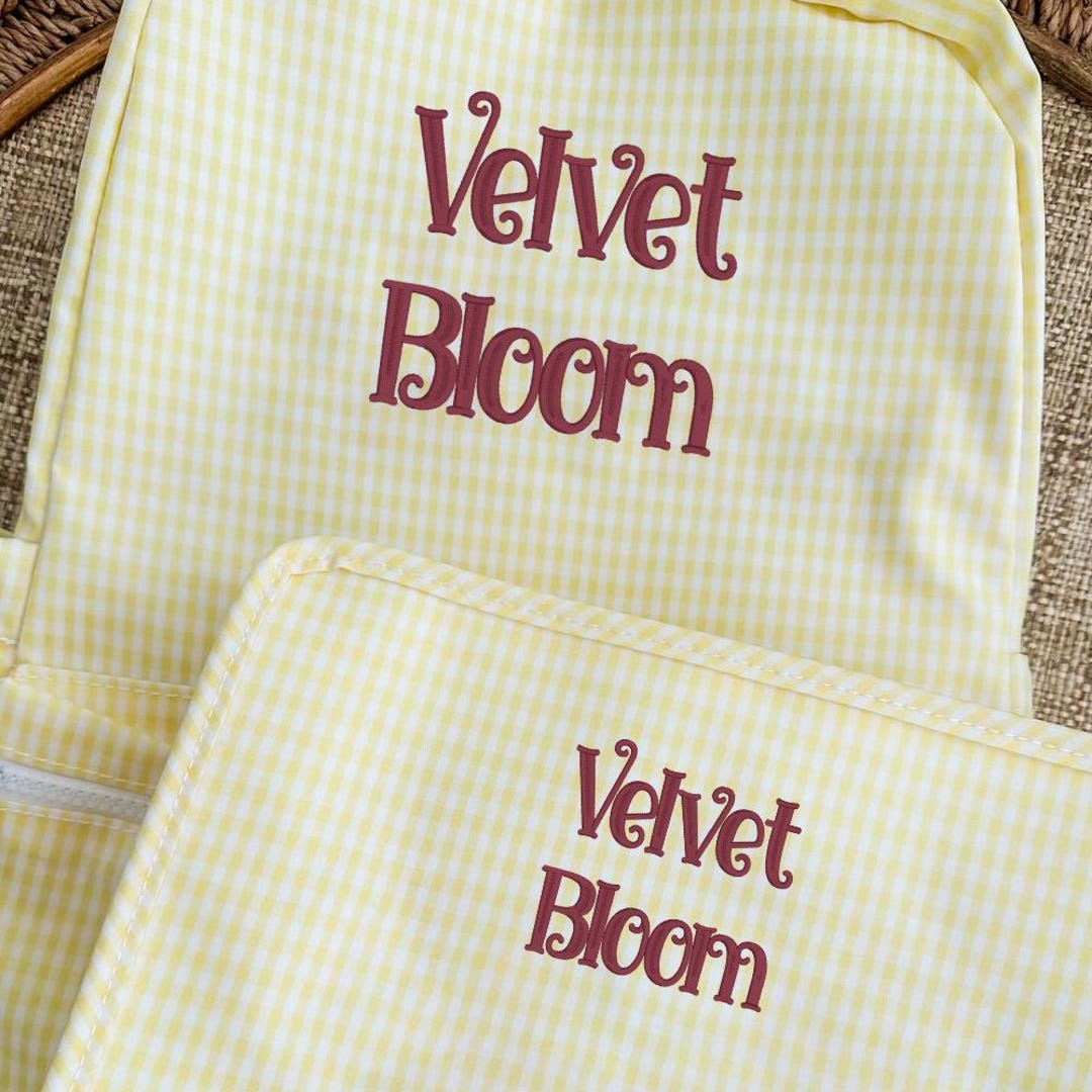 Velvet Bloom Embroidery Font, Alphabet Designs, Machine Embroidery ...