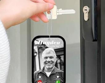Llavero «La llamada que desearía poder hacer», llaveros acrílicos personalizados con foto, regalo conmemorativo, en memoria de alguien