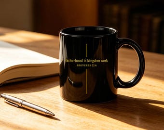Taza "La paternidad cristiana es obra del Reino", Taza para papá cristiano, Taza de regalo para papá religioso, Taza de regalo para el Día del Padre con versículo bíblico