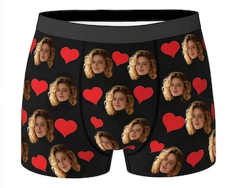 Boxers personalizados con foto, ropa interior personalizada para él, esposo y novio, regalo para el Día del Padre y San Valentín.