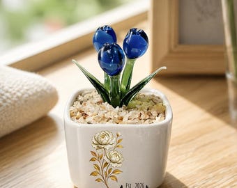 Tulipanes eternos de cristal, regalo para el Día de la Madre, tulipanes eternos soplados a mano, regalo de agradecimiento para mamá.