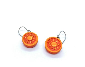 Porcelain Sunshine Earrings, Ceramic Earrings, Hand-Painted Porcelain Jewelry