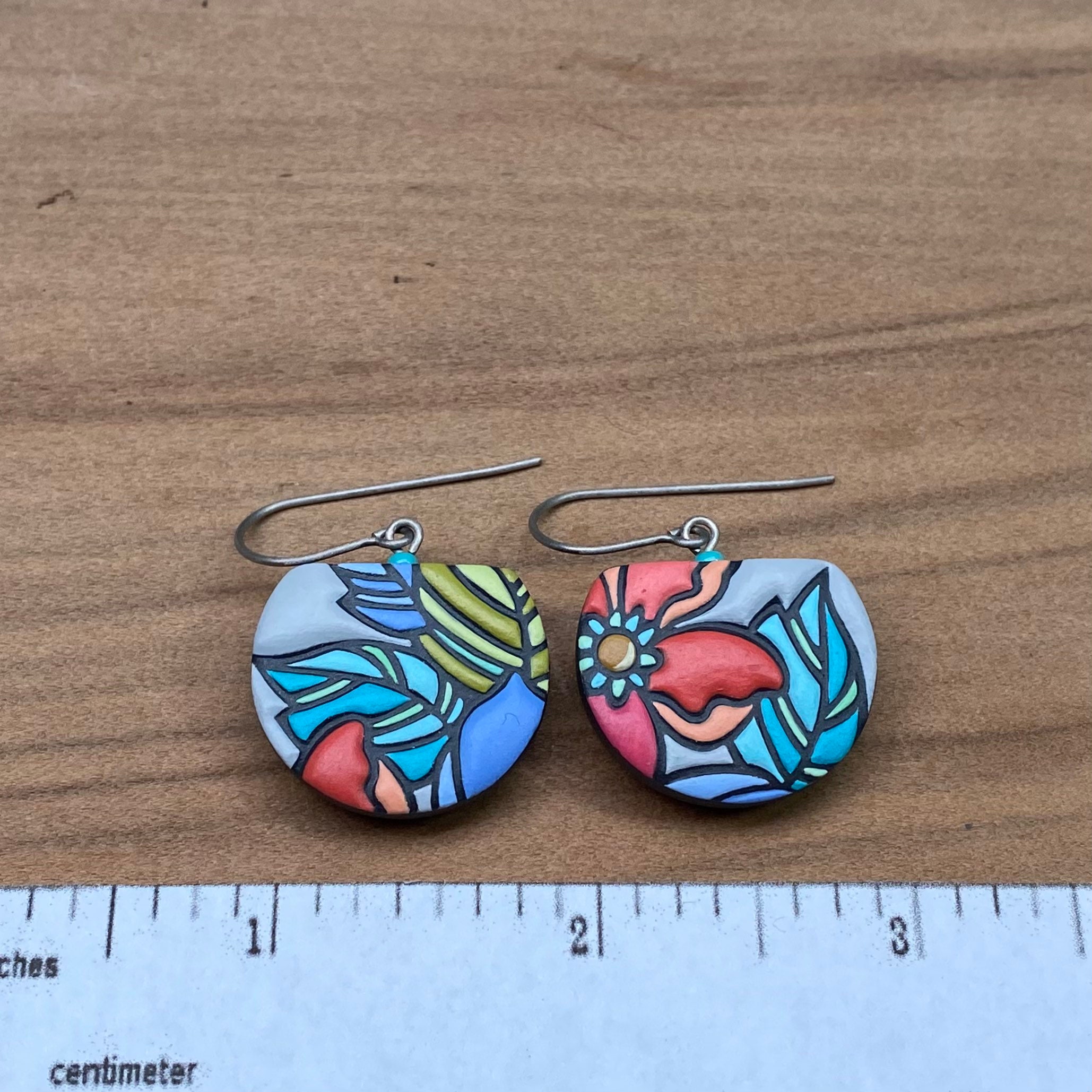 Porcelain Earrings Ceramic Earrings Handpainted Porcelain Etsy UK