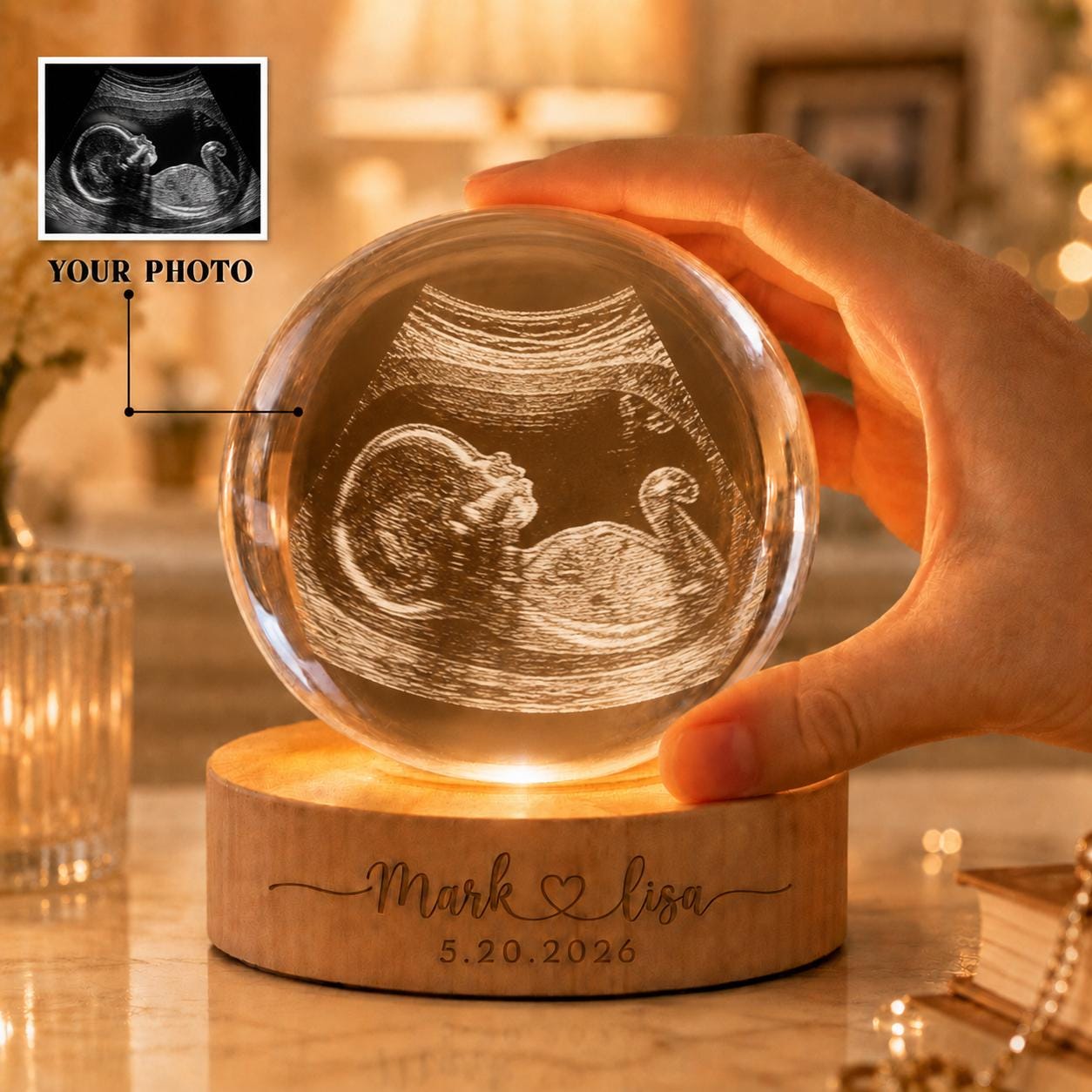 Ultrasound 3d crystal - Etsy 日本