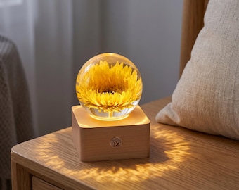 Preserved Rose Gift,Resin Rose Sphere,Eternal Flower Gift for Mom,Personalized Keepsake,Anniversary Gift,Romantic Gift for Her,Memorial Gift