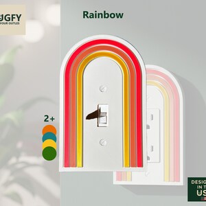Rainbow 1-Gang Toggle Switch Wall Art - 3D Modern Decor Unique Outlet Plate - Plugfy