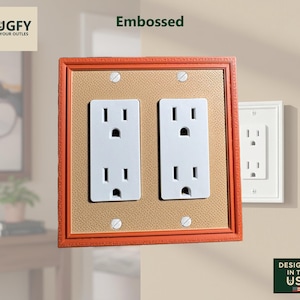 Embossed 2-Gang Wall Plate for Decorator/Rocker - Outlet Switch Cover - Plugfy