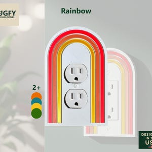 Rainbow 1-Gang Outlet Switch Wall Art - 3D Modern Decor Plate - Plugfy