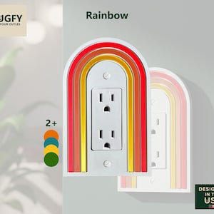 Rainbow 1-Gang Decorator/Rocker Cover - 3D Decor Plate - Outlet Switch - Plugfy