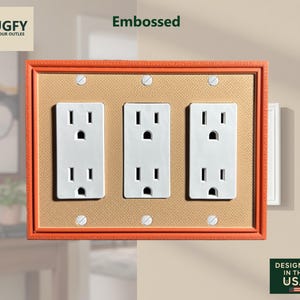 Embossed 3-Gang Wall Plate for Decorator/Rocker - Outlet Switch Cover - Plugfy