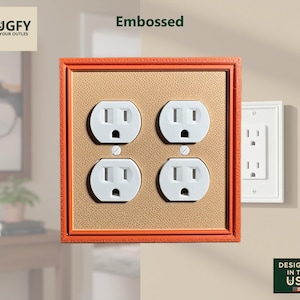 Embossed 2-Gang Wall Plate for Outlet Switch Cover - Plugfy