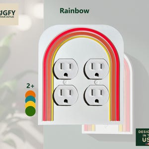 Rainbow 2-Gang Outlet Switch Wall Art - 3D Modern Decor Plate - Plugfy