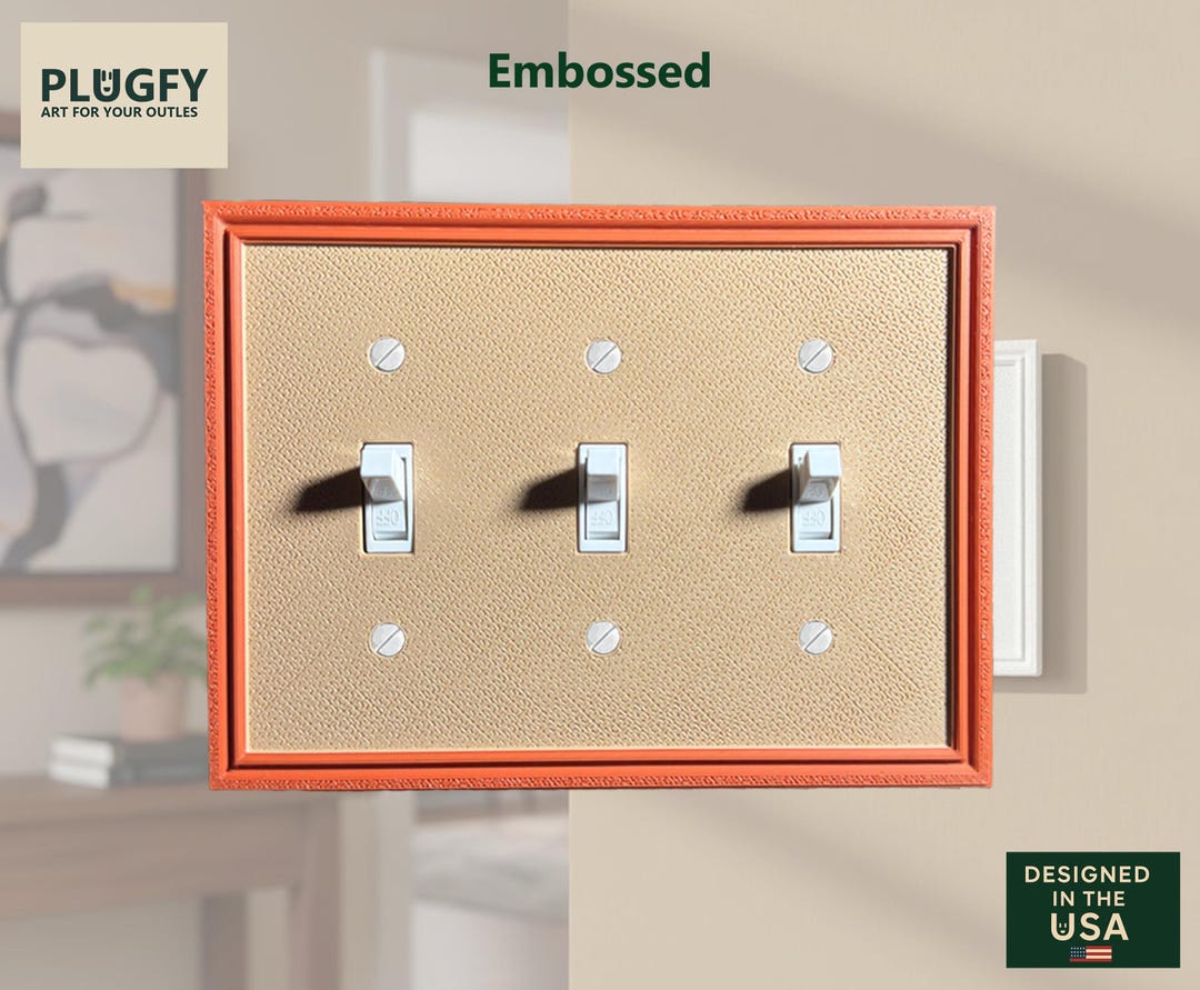 Embossed 3-gang Wall Plate for Toggle Switch Cover - Plugfy - Etsy