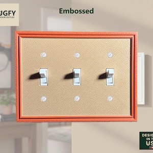 Embossed 3-Gang Wall Plate for Toggle Switch Cover - Plugfy