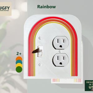 Rainbow Outlet-Toggle Switch Wall Art - 3D Modern Unique Decor Plate - Plugfy