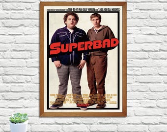 Póster de la película Superbad, arte mural de estilo vintage