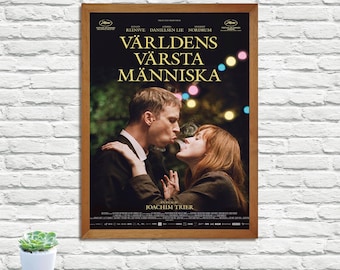 Póster de la película "La peor persona del mundo", impresión retro vintage, impresión de arte mural, póster de película minimalista, decoración del hogar, impresión de póster en lienzo.