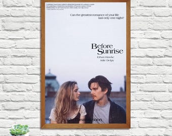 Póster de la película "Antes del amanecer", impresión retro vintage, impresión de arte mural, decoración del hogar, impresión de póster en lienzo