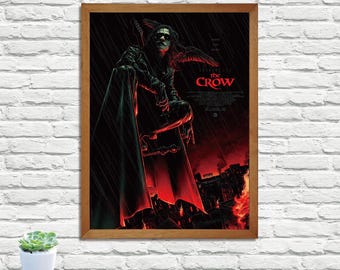 Póster de la película El Cuervo, impresión retro vintage, impresión de arte mural, póster de película minimalista, decoración del hogar, impresión de póster en lienzo