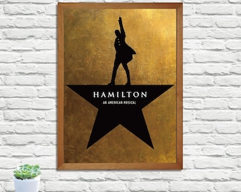 Póster de la película Hamilton, impresión retro vintage, impresión de arte mural, póster minimalista, decoración del hogar, póster de película, impresión de póster en lienzo