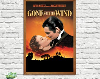 Póster de la película Lo que el viento se llevó, impresión en lienzo estilo vintage