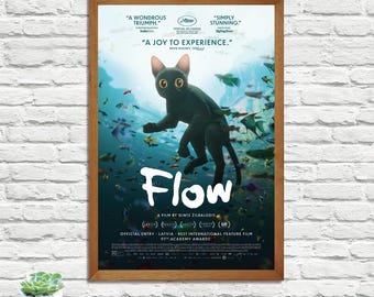 Póster de la película Flow, lámina decorativa vintage retro para pared.