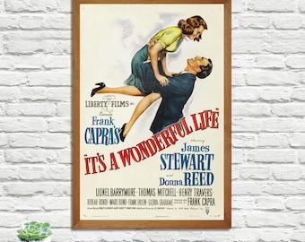 Póster de la película ¡Qué bello es vivir!, impresión retro vintage, lámina para pared, decoración del hogar, impresión de póster en lienzo.