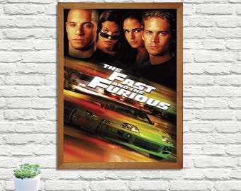 Póster de la película Rápido y Furioso, arte mural de estilo vintage