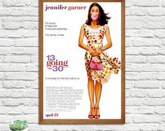 Póster de la película "13 Going On 30", lámina decorativa vintage retro para pared.