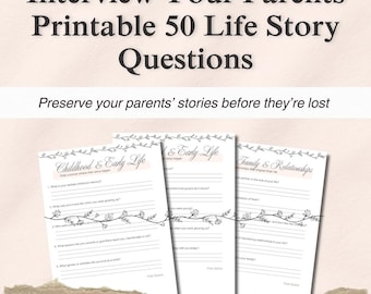 Parents Interview Questions Printable | Family Legacy (Digital Download)