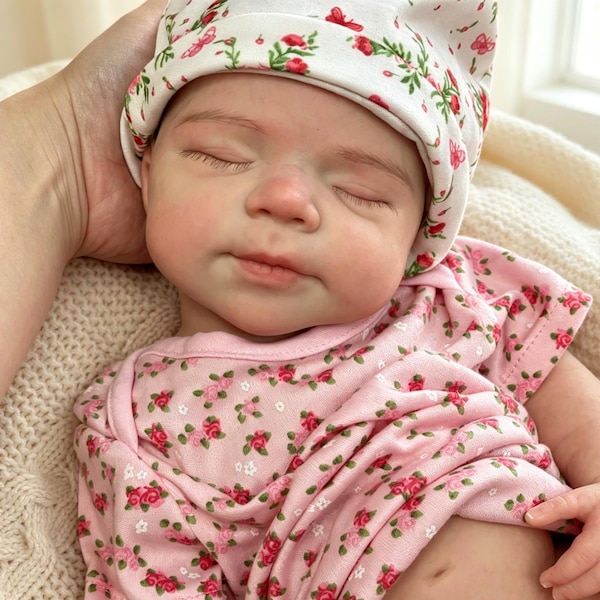 45 cm große, realistische Reborn-Babypuppe aus massivem Silikon, Pascale, mit vollem Körper.