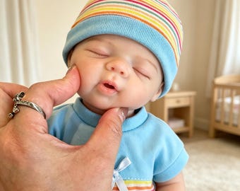 13 Inch Solid Silicone Reborn Baby Doll, Hand-Painted Anatomic Girl Companion