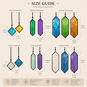Geometric Glass Wind Chime, Stained Glass Suncatcher, Window Hanging Decor, Boho Home Decor, Housewarming Gift image 11