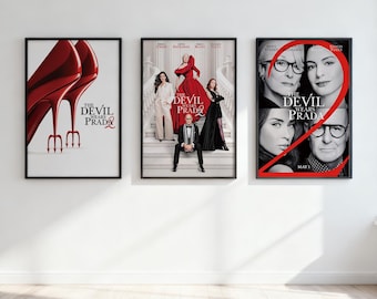 Póster de la película El diablo viste de Prada 2, póster vintage, póster impreso, lámina para decoración de pared, póster para decoración del hogar, regalo para amigos, regalo de Navidad