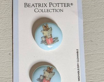 Sold by the Card Rabbit Kitten Vintage 1976 Beatrix Potter JHB Plastic Buttons 
