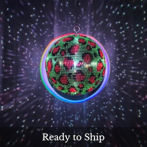 Disco Leopard / Arte artigianale con palla da discoteca / Pronta per la spedizione